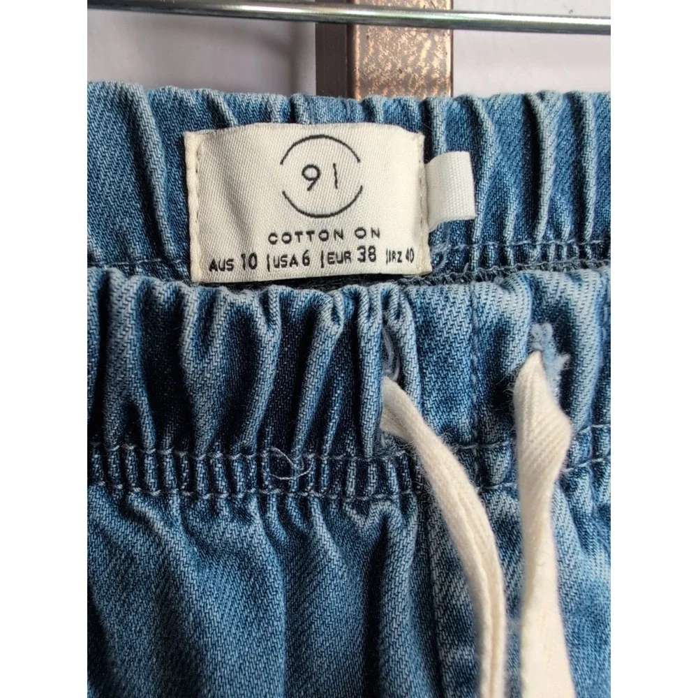 91 Cotton On Size 6 Denim Jogger Blue Denim Joggers‎
